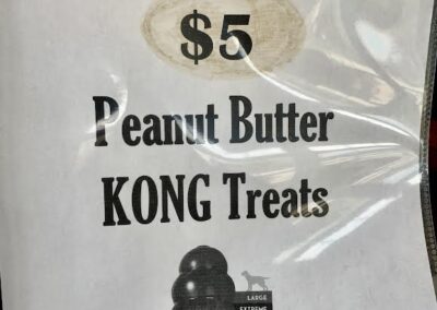 Peanut Butter Kong treats given during dog pet boarding with Captain Creek Ranch